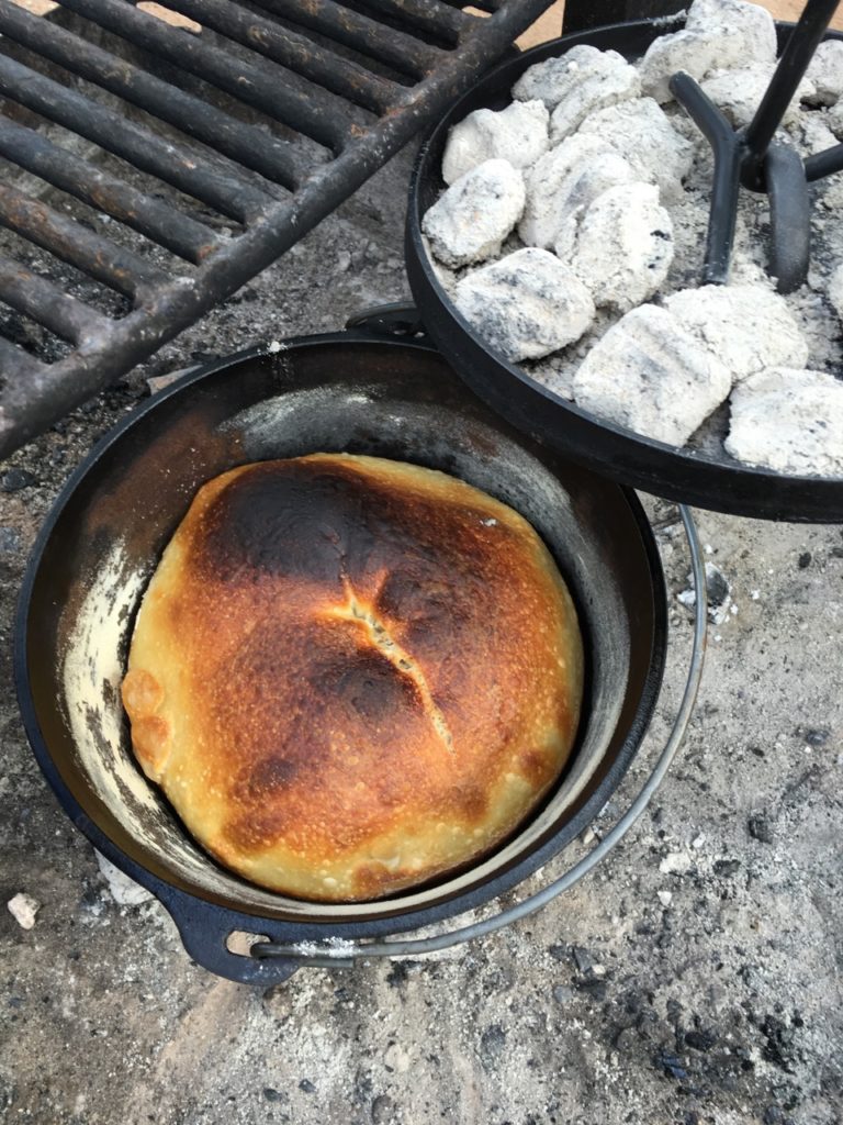 How to make dutch oven bread when camping - One Mighty Family