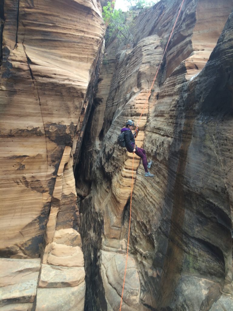Canyoneering in Water Canyon, outside of Zion National Park, Utah