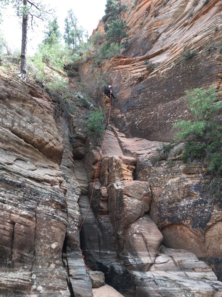 Canyoneering in Water Canyon, outside of Zion National Park, Utah
