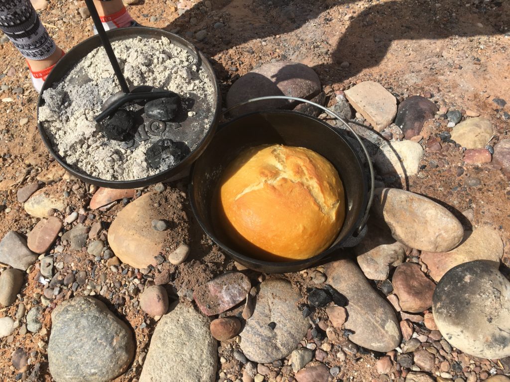 Campfire sourdough bread