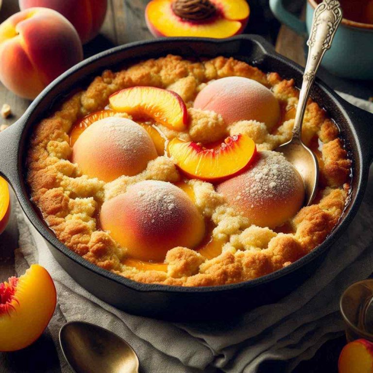 Easy Dutch Oven Peach Cobbler