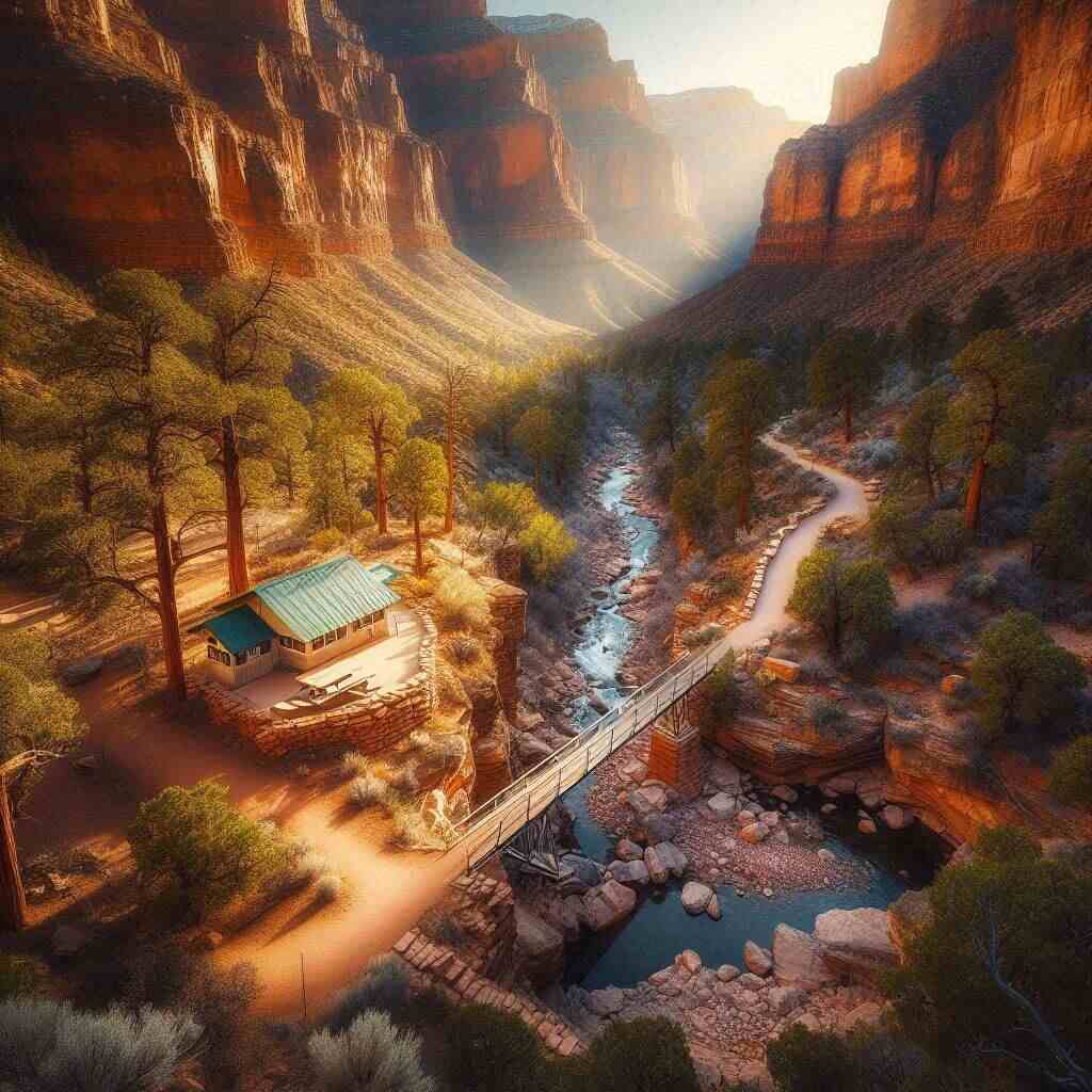 The Grand Canyon Bright Angel Trail and Campground