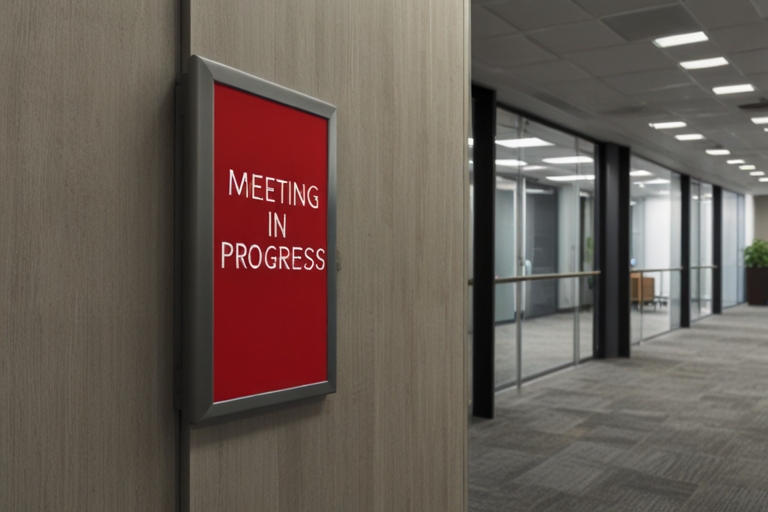 Meeting in Progress Sign – Simple Guide for Offices and Workplaces