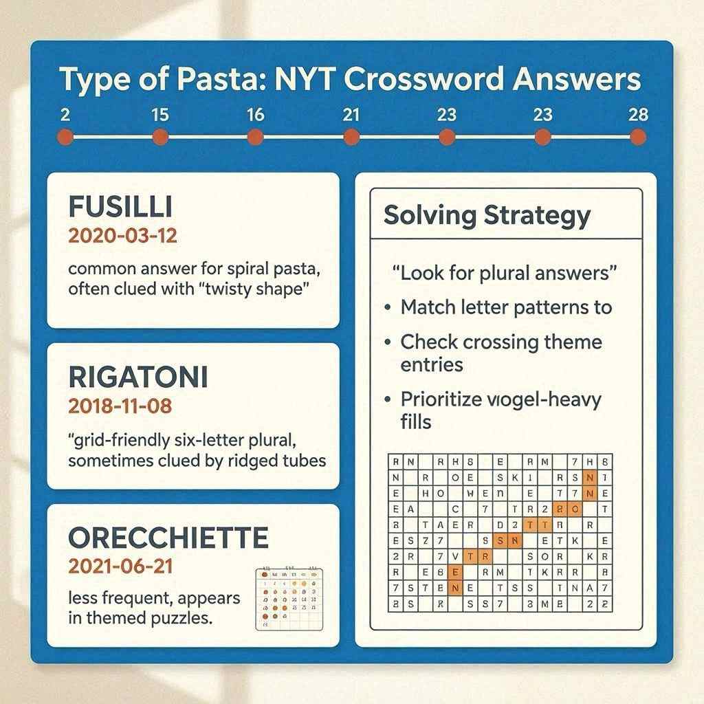 Type of Pasta NYT Crossword Clue