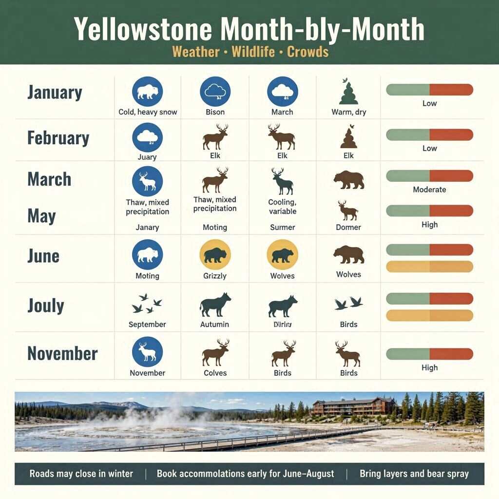 Best Time to Visit Yellowstone National Park Month-by-Month Weather, Wildlife and Crowd Guide