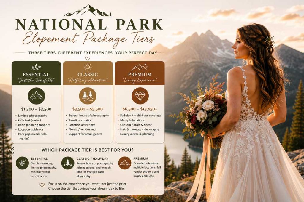 National Park Elopement Package Tiers