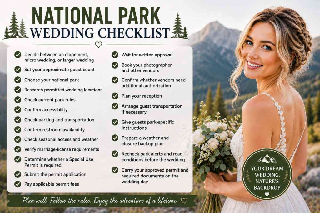 National Park Wedding Checklist